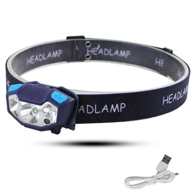 Z10 6000Lm potente linterna frontal recargable LED cuerpo Sensor de movimiento cabeza linterna de acampada lámpara con USB: Option D