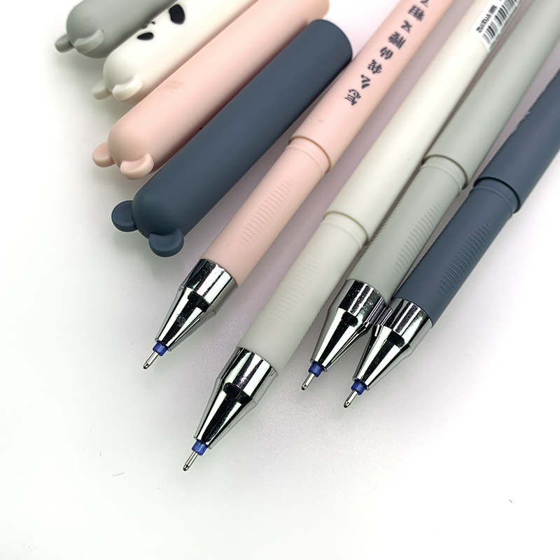 4 + 10 Stuks Dieren Uitwisbare Pen 0.35 Mm Leuke Panda Kat Pennen Wasbare Handvat Gel Pen 0.35 Mm Vulling staven School Kawaii Briefpapier