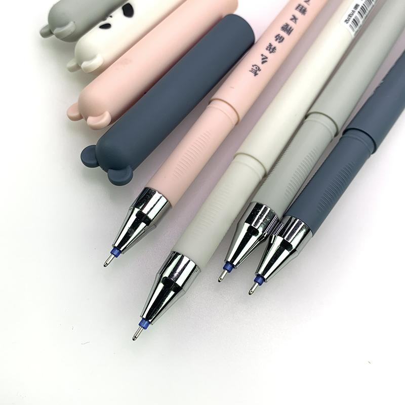 4 + 10 Stck Tiere Löschbaren Stift 0,35mm Nette Panda Katze Stifte Waschbar Griff Gel Stift 0,35mm Nachfüllung stangen Schule Kawaii Schreibwaren