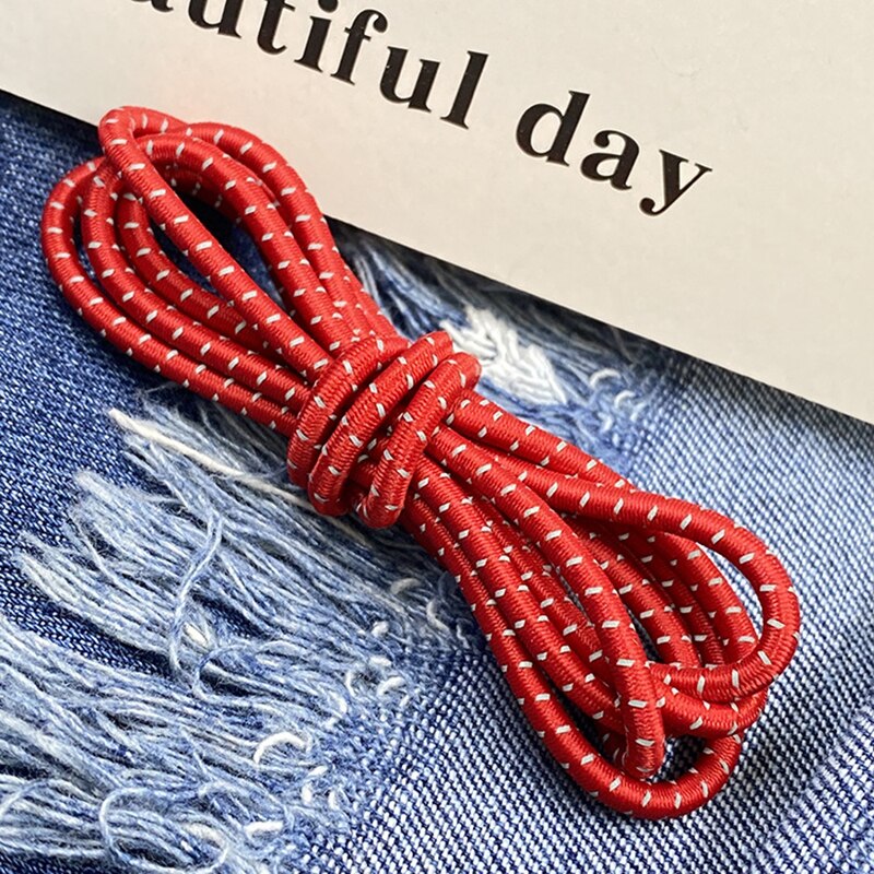 Cuerda Elástica reflectante de látex de 3mm, banda elástica luminosa para mochila de montañismo, cinturón decorativo, accesorios de ropa DIY