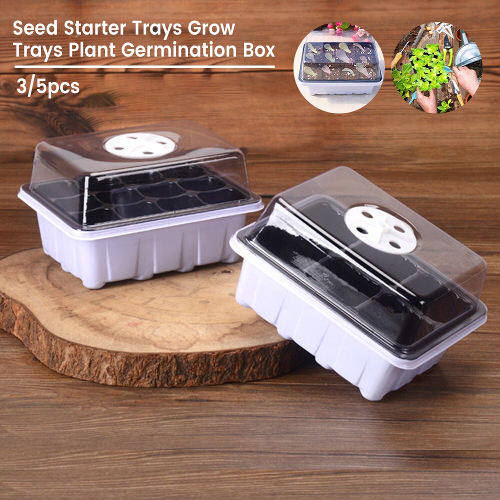 5PCS Breathable Nursery Box Cells Seedling Starter Trays Nursery Pots Seed Tray Humidity Adjustable Switch Grow Box Per Pots