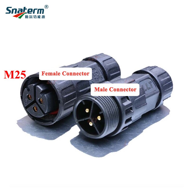 Conector macho/hembra M19 o M25 de 3 pines para Cable de alimentación, inversor de conexión a Microred SG 200-700W 800-1400W