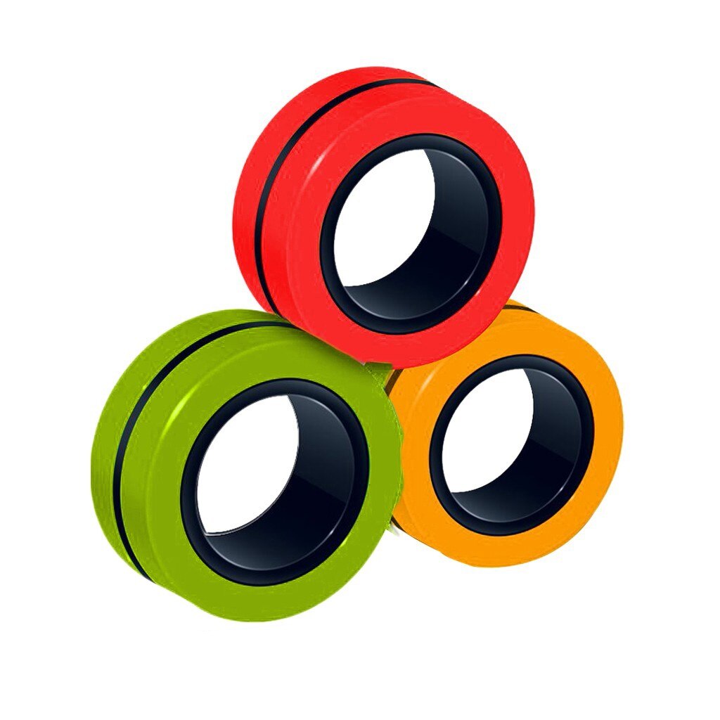 3X Anti-Stress Magnetische Ringe Magnetische Armband Ring Relief Spielzeug Magie Ring Requisiten Werkzeuge Dekompression spielzeug Magnetische Armband Ring: F