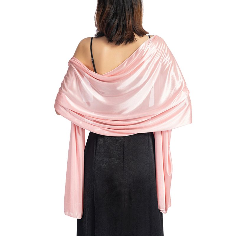 200x70cm mujer imitación seda pura bufanda capa Color sólido largo chal envoltura para boda banquete Vintage accesorios para baile de graduación