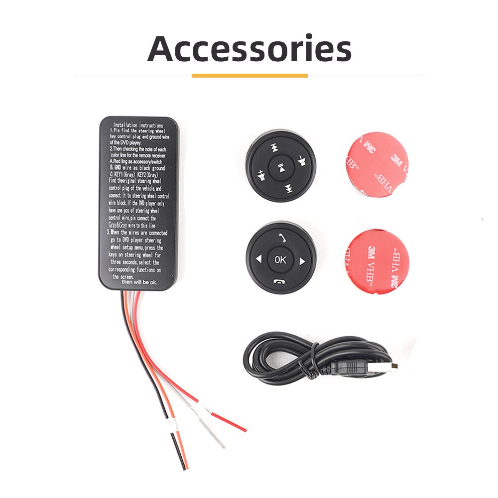 Télécommande universelle pour volant de voiture, 10 touches, musique, DVD sans fil, Navigation GPS, Radio, boutons de télécommande