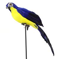 Handgemaakte simulatie papegaai schuim + veer tuin gazon beeldje ornament dier vogel rekwisiet decoratie 35cm/25cm: Blauw / 25cm