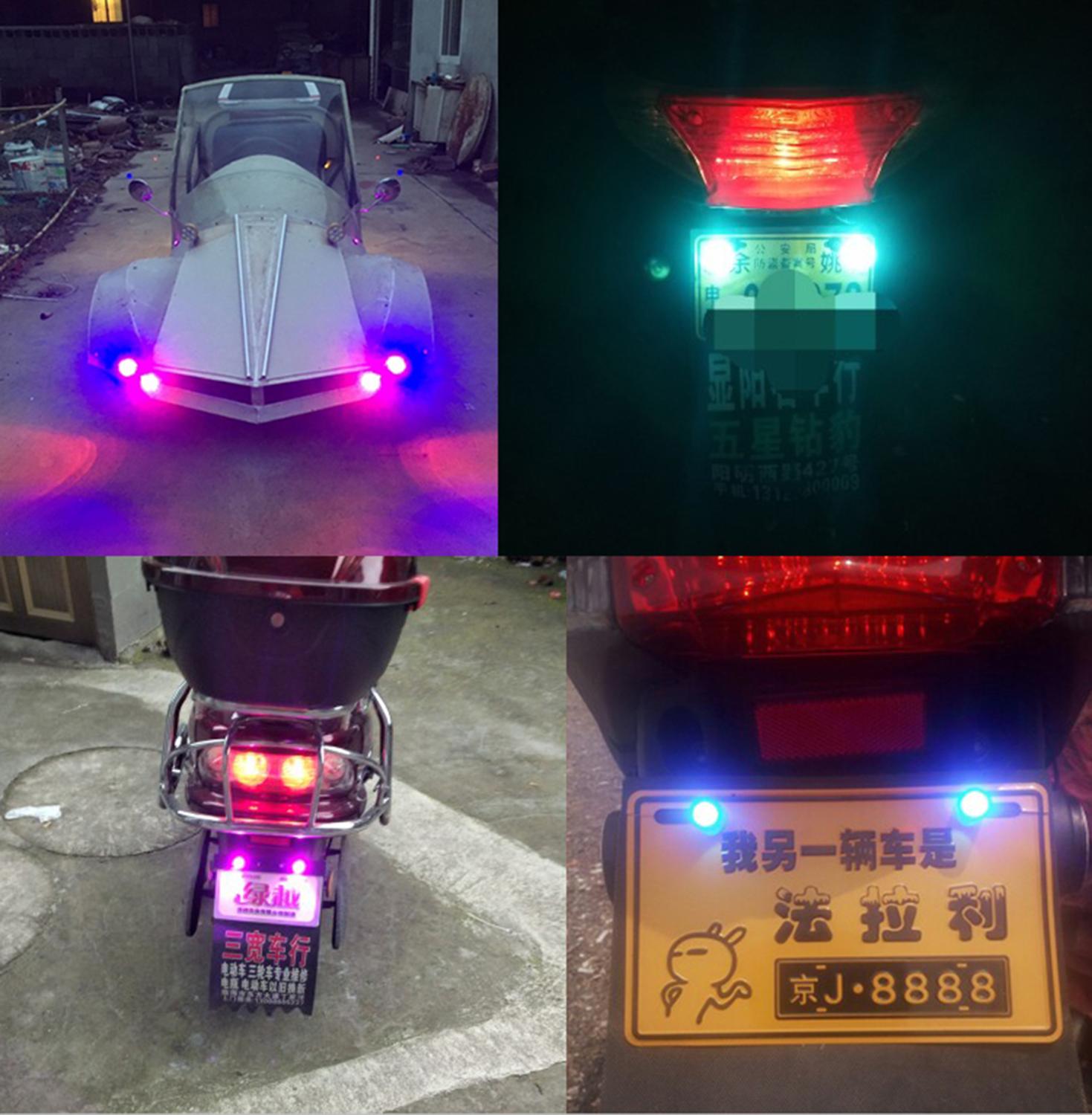 Luz Led estroboscópico de 12v para motocicleta, luz Flash de ojo de águila para motocicleta, foco de luz de freno de advertencia, 2 unidades por par, 7 colores