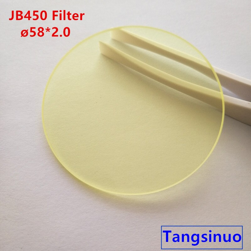 58*2.0mm 450nm Longpass Filter Light Yellow Optical Glass JB450 GG455