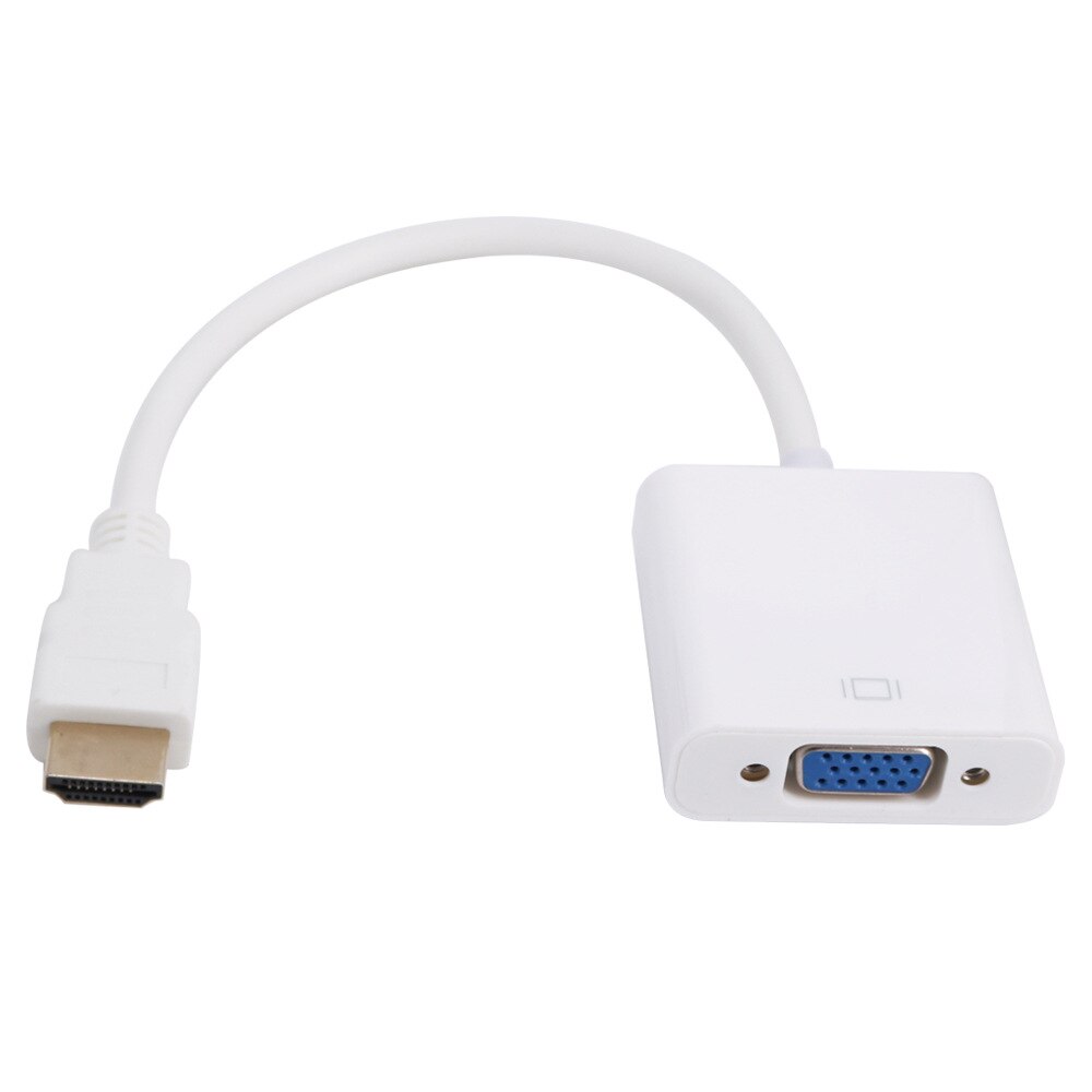 Hdmi-Compatibel Naar Vga Kabel Converter Digitale Analoge Hd 1080P Voor Pc Laptop Tablet Male Naar Vga Famale converter Adapter: White Set 1
