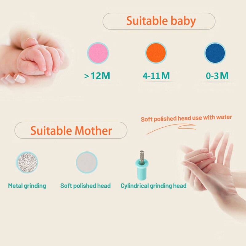 Electric Baby Nail Trimmer Manicure Pedicure Clipper Manicure Set Cutter Scissors Blue/Pink Baby Newborns Baby Care Kit