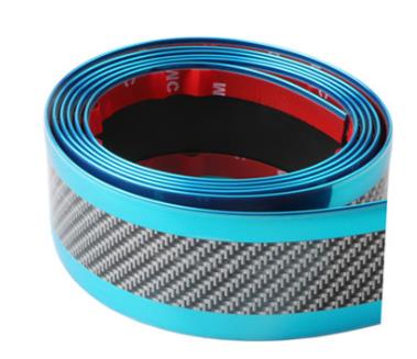 Bil klistermærker 5d kulfiber gummi styling dørkarm beskytter diy dørkarm beskytter kantbeskyttelse bil klistermærker bil tilbehør: Blå / 5