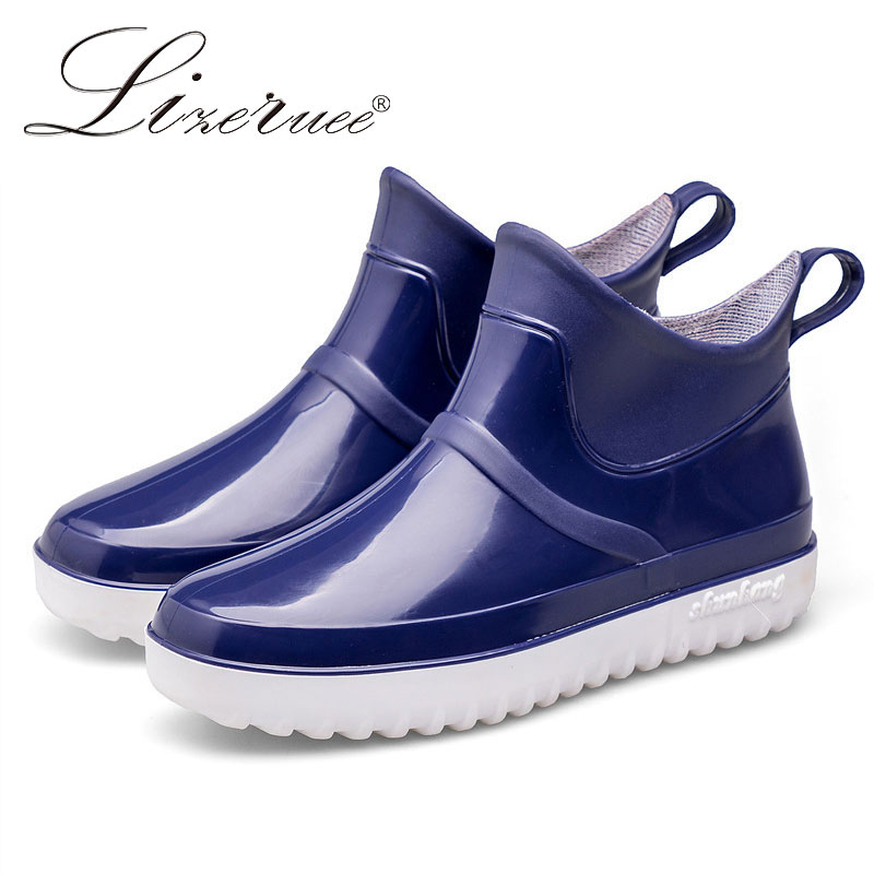 Non-slip Rain Boots Men Waterproof Shoes Plush Warm Fishing Shoes Non-slip Slip-on Winter Boots Men Zapatos De Mujer Rain Boots