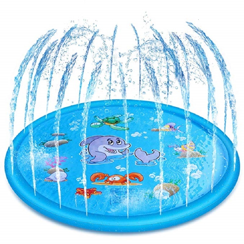 170cm Inflatable Spray Water Cushion Summer Kids Play Water Mat Lawn Games Pad Sprinkler Play Toys Outdoor Tub Swiming Pool