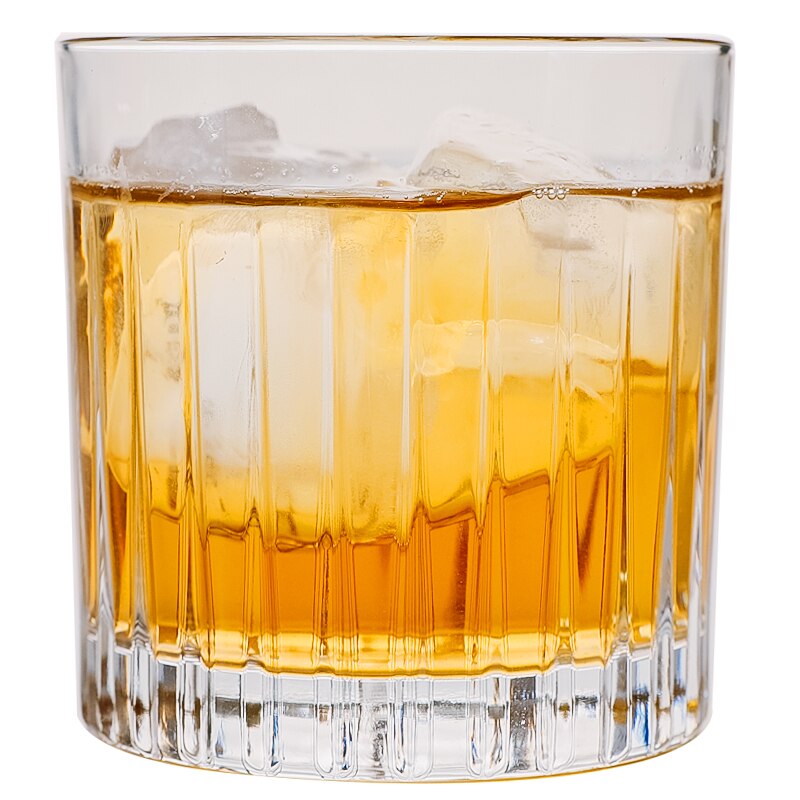 300-400ml Old Fashioned Glass Cup Non-vertical Veined Vodka Lead Glass Whiskey Winebowl Cocktail Cup Tasting Cup Flat Base Glass