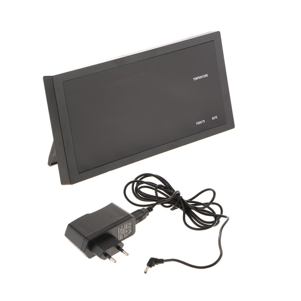 Large Digital LED Wall Clock Temperature Date Fold Out Stand EU Standard