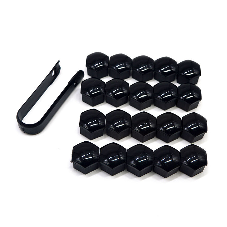 20 kpl/setti auton pyöränkapselin navan mutteripultin suojukset suojus pyörän rengaskapseli renkaan pölytiivis koristekorkki autotarvikkeet 17/19/21mm: M12 x 1.5 / Musta