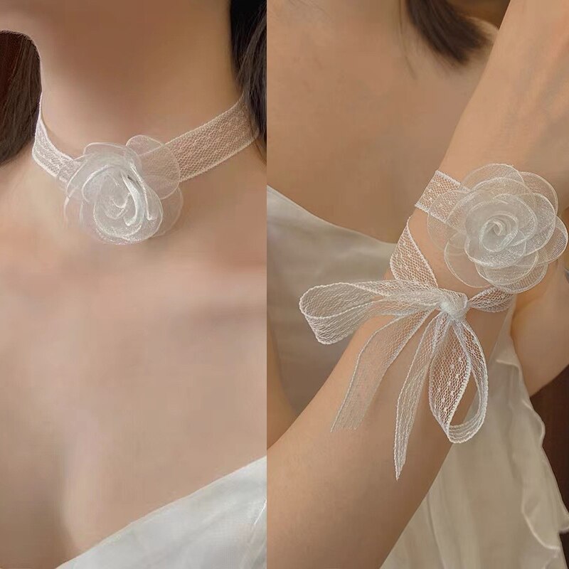 Koreaanse Daisy Choker Ketting Zoete Kant Bloem Kraag Eenvoudige Mode Kettingen Voor Vrouwen Meisjes Zomer Temperament Sieraden: 10