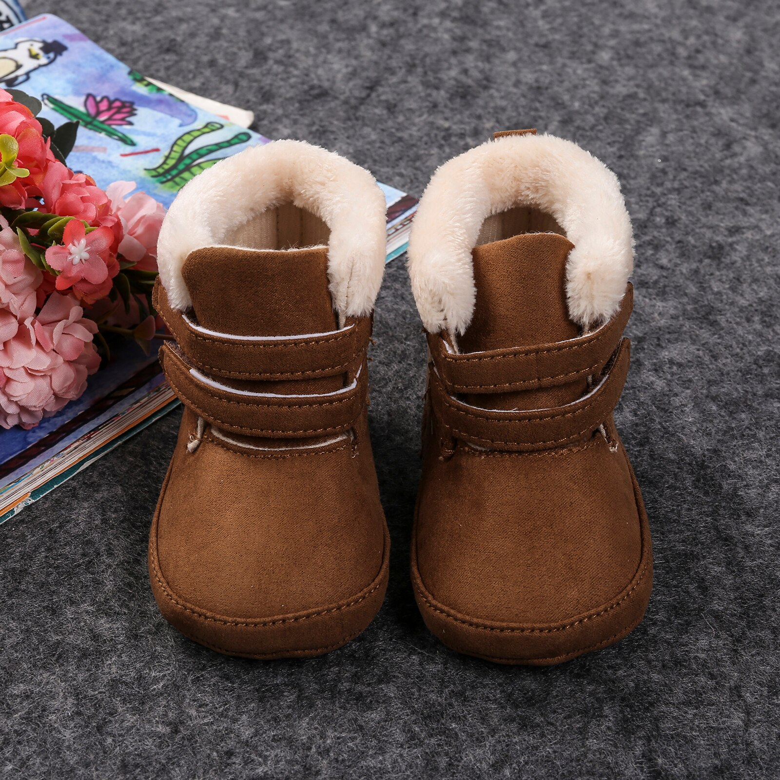 Citgeett Winter Baby Jongens Meisjes Katoen Laarzen Non-Slip Bodem Dikke Warme Zachte Zool Pluche Schoenen