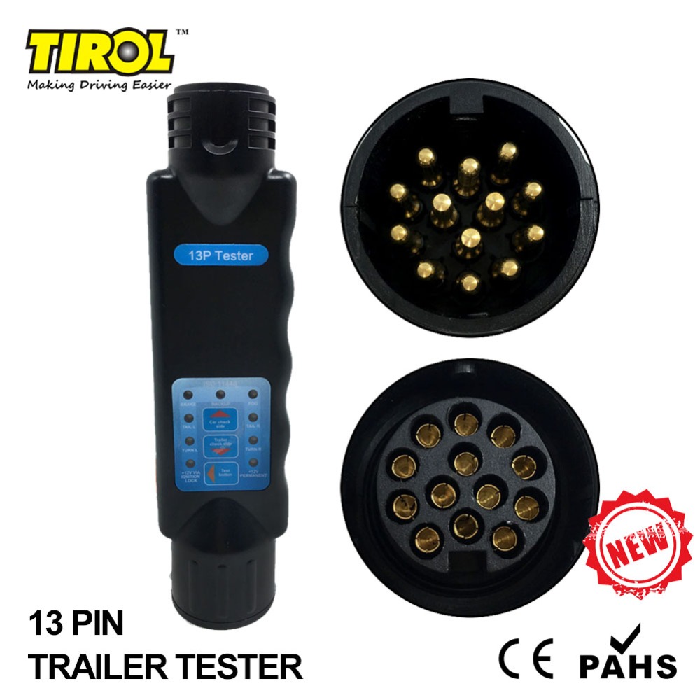 TIROL 13 Pin Towing Trailer Auto Caravan Tow Bar Licht Circuit Tester Unit voor Stopcontact aansluiting 12 N T23331b