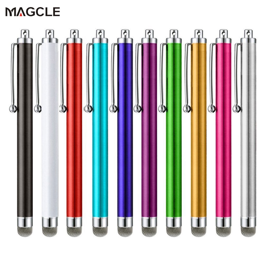 10 stks/set Mesh Fiber Capacitieve Stylus Pen Metalen Touch Screen Pennen voor Alle Capacitieve scherm Smart Telefoon Tablet