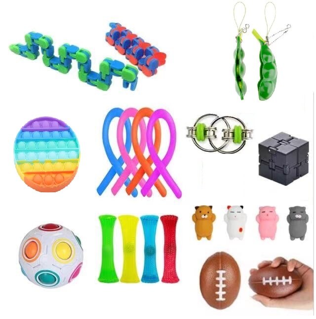 23PCS Pack Zappeln Sensorischen Spielzeug Set Stress Relief Spielzeug Autismus Angst Relief Stress Pop Blase Zappeln Spielzeug für Kinder erwachsene: 22PSC4