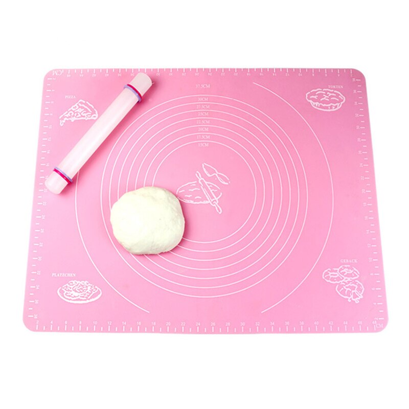 Silicone Baking Mat Silicone rug Nonstick Pastry Mat Kneading Dough Mat Scale show Baking Board Cake Tools Kitchen Utensils: Pink