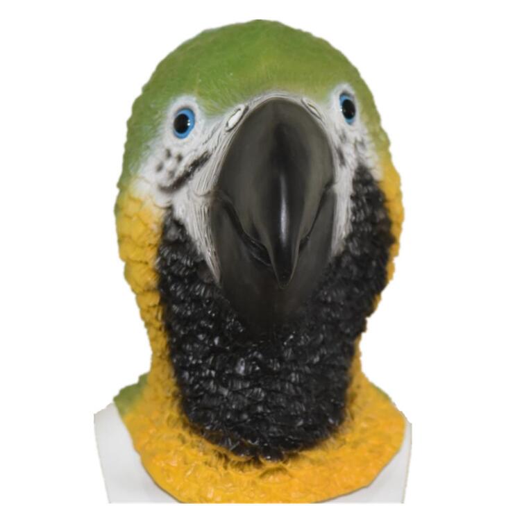 Novelty Parrot Mask Latex Rubber Animal Bird Head Mask for Halloween Cosplay Costume Party Props
