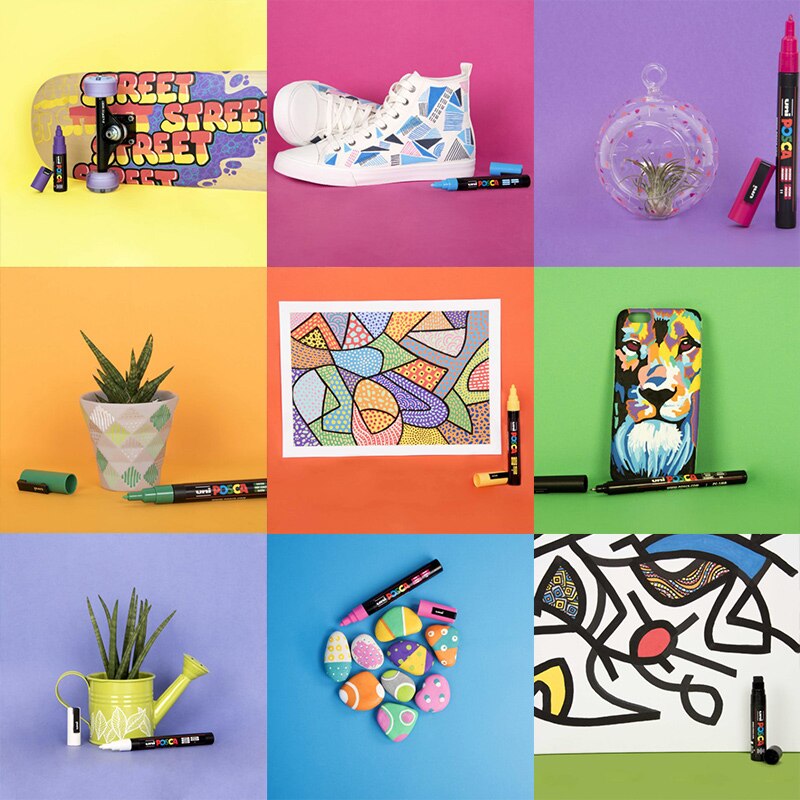 Uni POSCA PC-1M / 3M / 5M Pop Poster Werbung Stift auf wasserbasis Marker Stift Anfänger Malerei färbung Spezielle Marker Kuli-einstellen