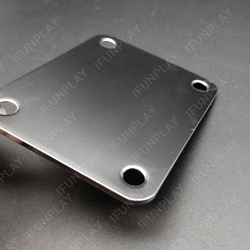 Placa de mástil de guitarra eléctrica, placa de Metal cromada para cuello de guitarra eléctrica TL