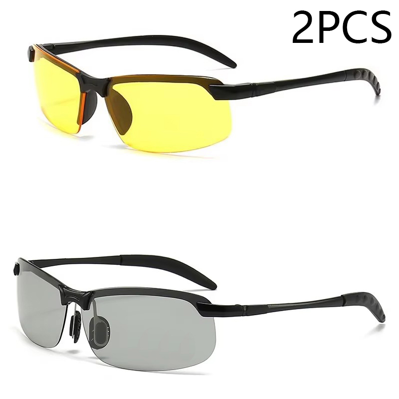 Gafas de sol fotocromáticas para hombre, gafas de sol polarizadas para conducir, para deportes al aire libre, ciclismo, visión nocturna, gafas UV400: Morado