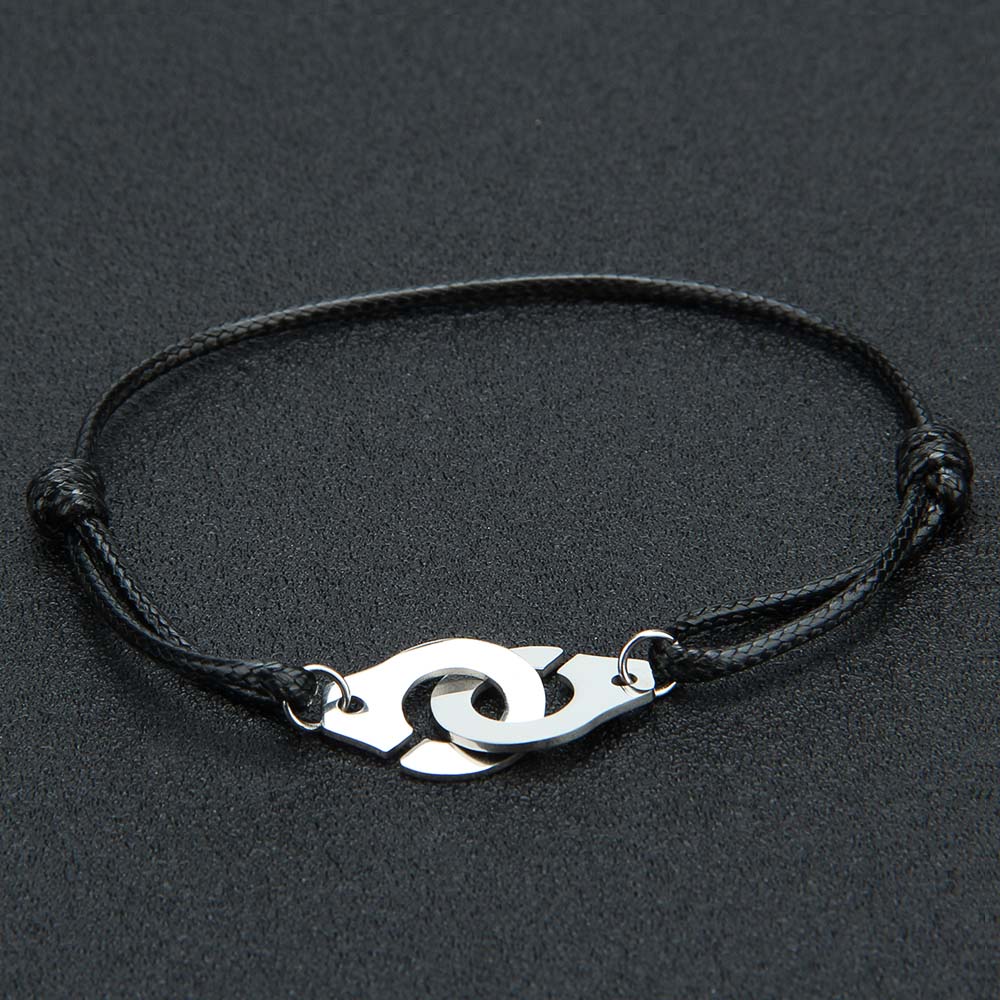 ZG Handcuff Rope Bracelet For Women Mens Bracelets Stainless Steel couple bracelet Jewelry: silver