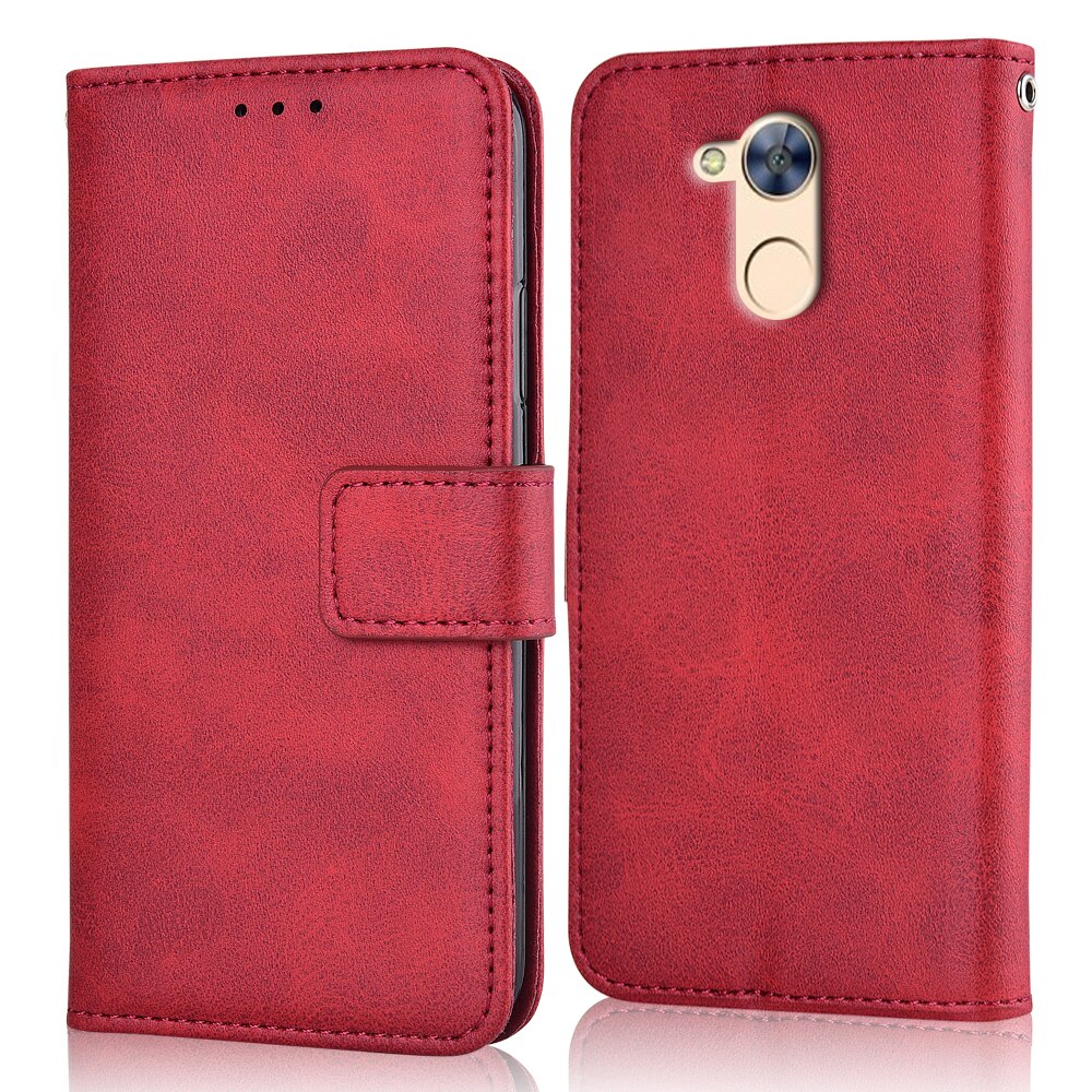 For On Huawei Honor 6A DLI-TL20 DLI-AL10 Cover Honor 6A Cover Wallet Case For Huawei Honor 6A DLI-TL20 DLI-AL10 Case: niu-Red