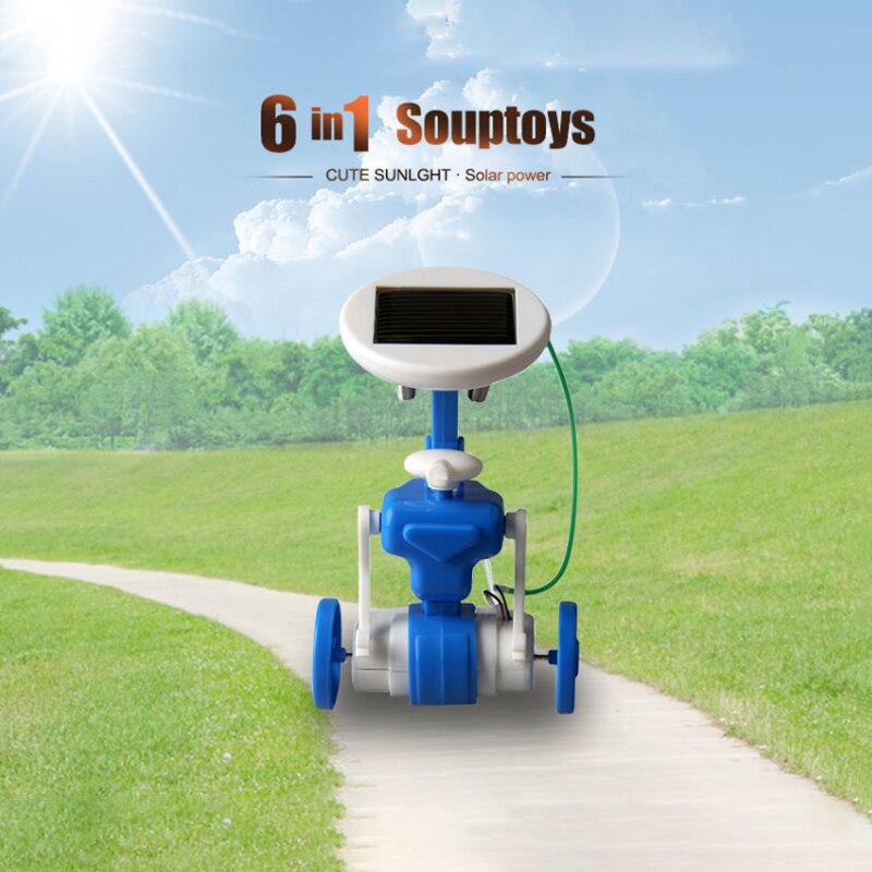 Solar Speelgoed 6 In 1 Diy Bouw Kit Model Windmolen Vliegtuig Auto Educatief Power Kits Robots Voor Kinderen