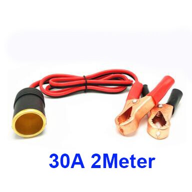 Jtron car cigarette lighter socket 12v Extension cord battery Crocodile clip 20A 30A for car Inflation pump: 2M30A