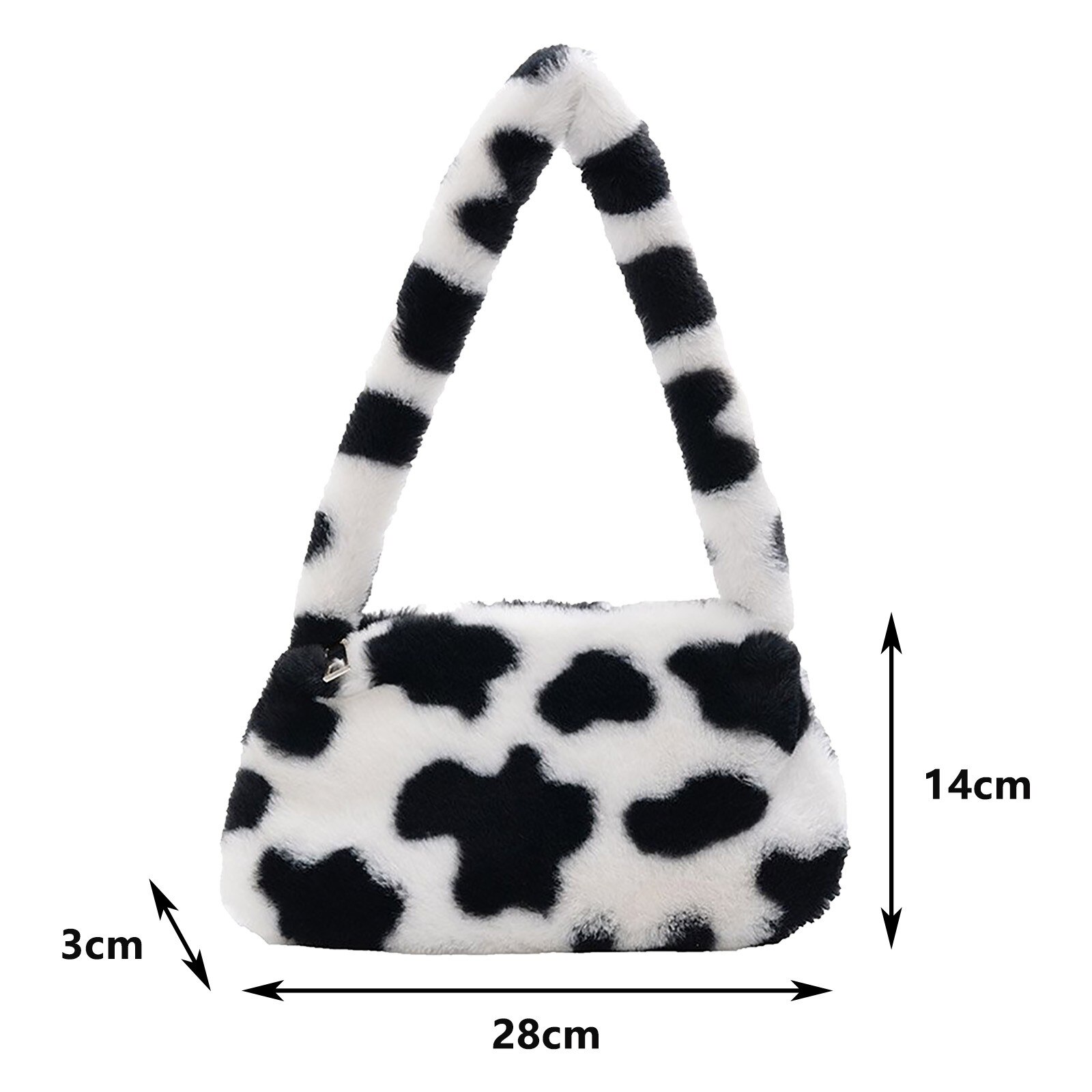 Bolso Vintage de invierno con patrón de cebra para mujer, bolsa interior de hombro de felpa, bolso para el otoño, de piel suave y cálida, Sac A Main # Y3