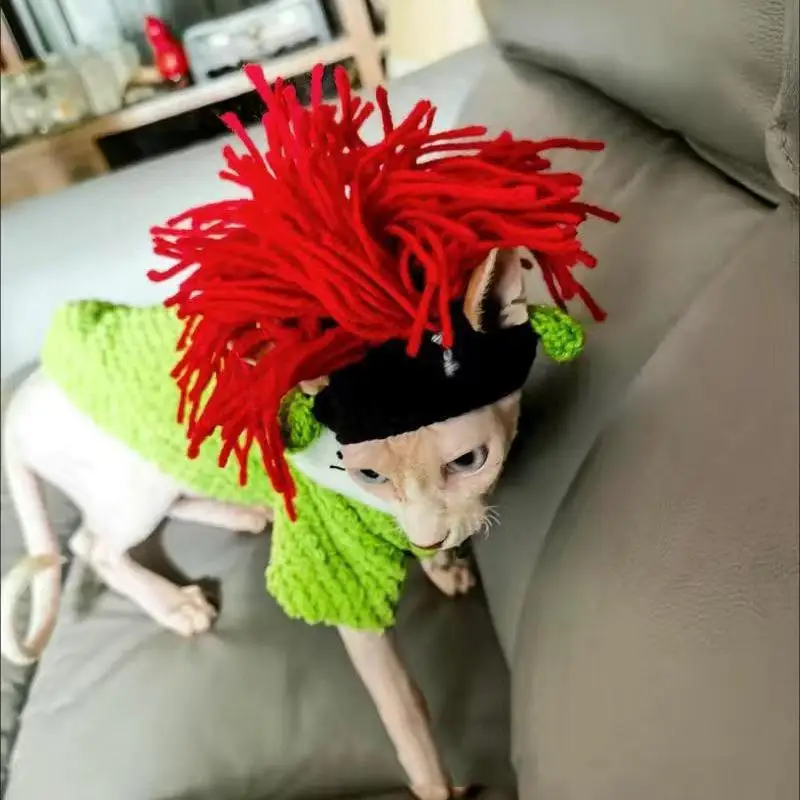 Gorro elástico bonito y refinado para mascotas, gorro de punto para cachorros y gatitos, accesorios para sesión de fotos, accesorios para gatos, otoño e invierno: M / Morado