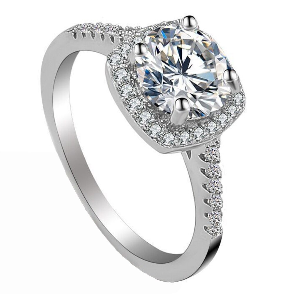klassische Frauen Ring Trend Weiß AAA Kristall Zirkon Engagement Ringe für Frauen Hochzeit Schmuck