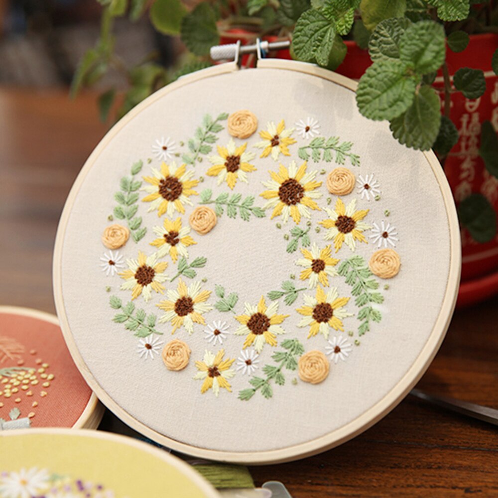 DIY Embroidery Flower Patterns Handwork Needlework for Beginner Handmade Crafts Sewing Supplies 3D Ribbon Painting Embroidery