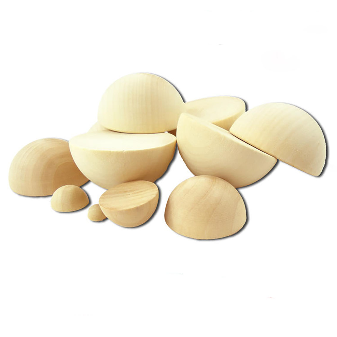 Geteilte Holz kugel Durchmesser 10mm - 90mm Holz Primär farbe halbe Kugel Holz dekoration DIY nach Hause gemalte Halbkugel