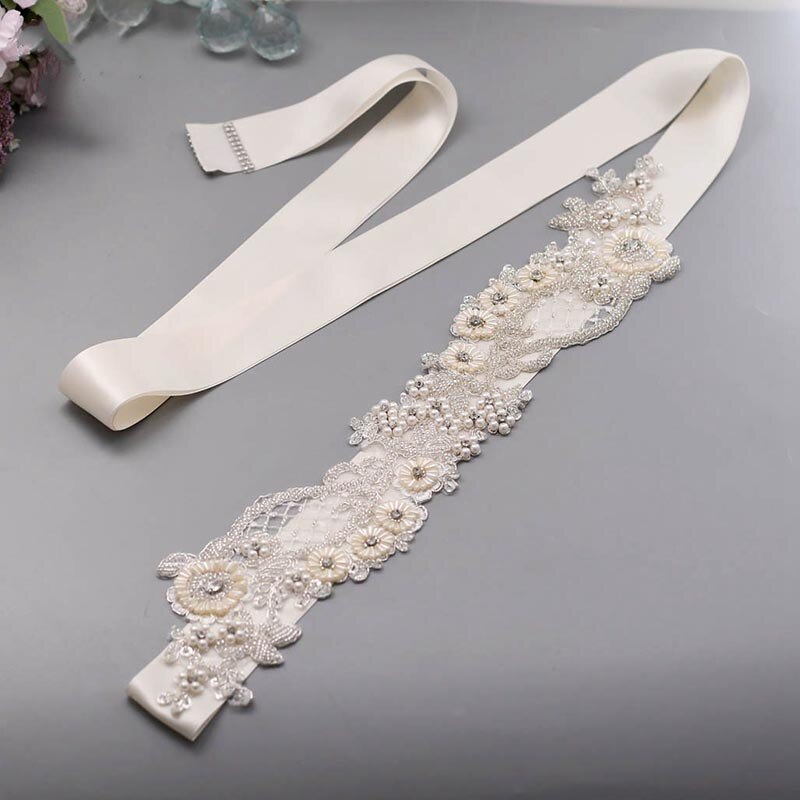 Floral Wedding Belt Champagne Gold Floral Bridal Sash Wild  display picture 3