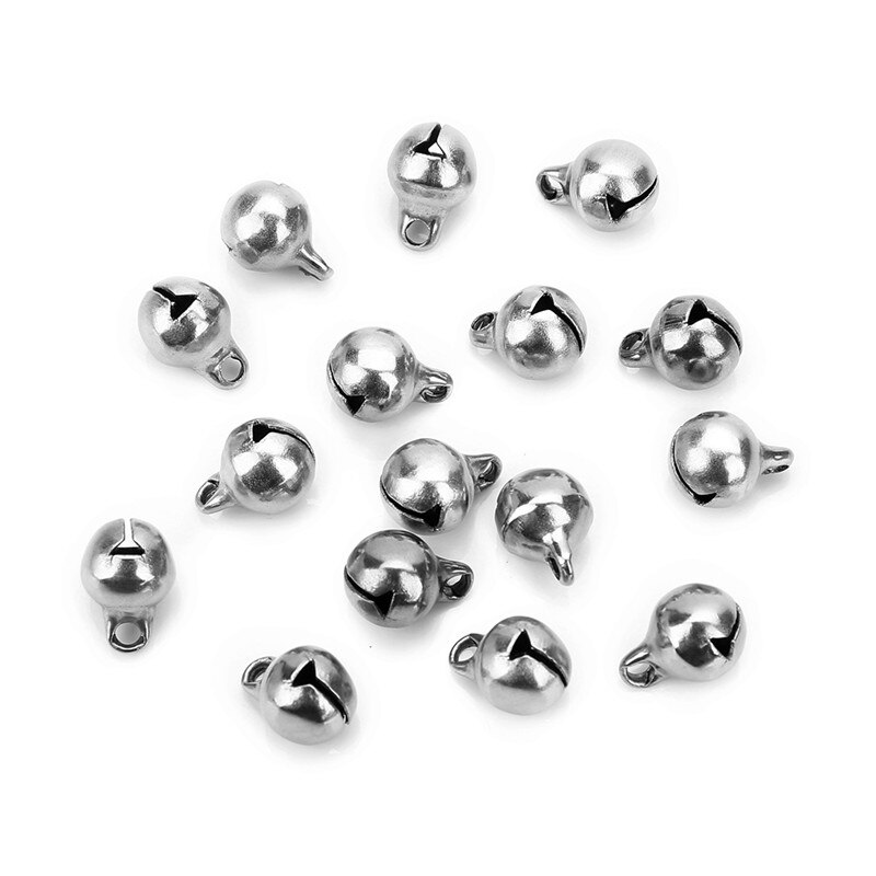 Sauvoo 30 stks/partij Rvs Jingle Bells 5mm 6mm 8mm 10mm End Charms Bead voor Armbanden kerst Ambachten Sieraden Decration