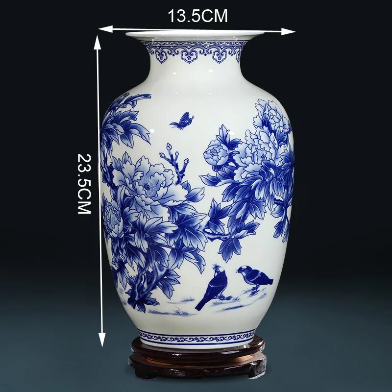 Bone China Flower Vase, Home Decor, Chinese Tradition Vases for Flowers, Ceramic Vase Decoration Home, Living Room: Orange