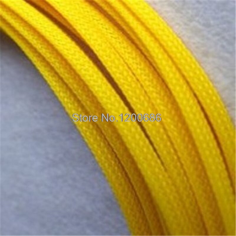 6MM 5M color Insulation Braided Sleeving Tight PET Wire Cables Protection Expandable Cable Sleeve Wire Loom: Yellow