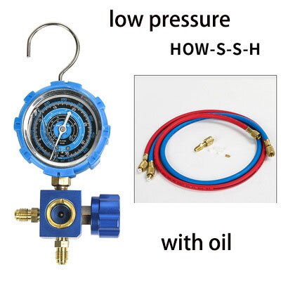 Air conditioning refrigerant filling tube cold medium Freon R22 R134A R410 Refrigerant charging hose Pressure Gauge: 3