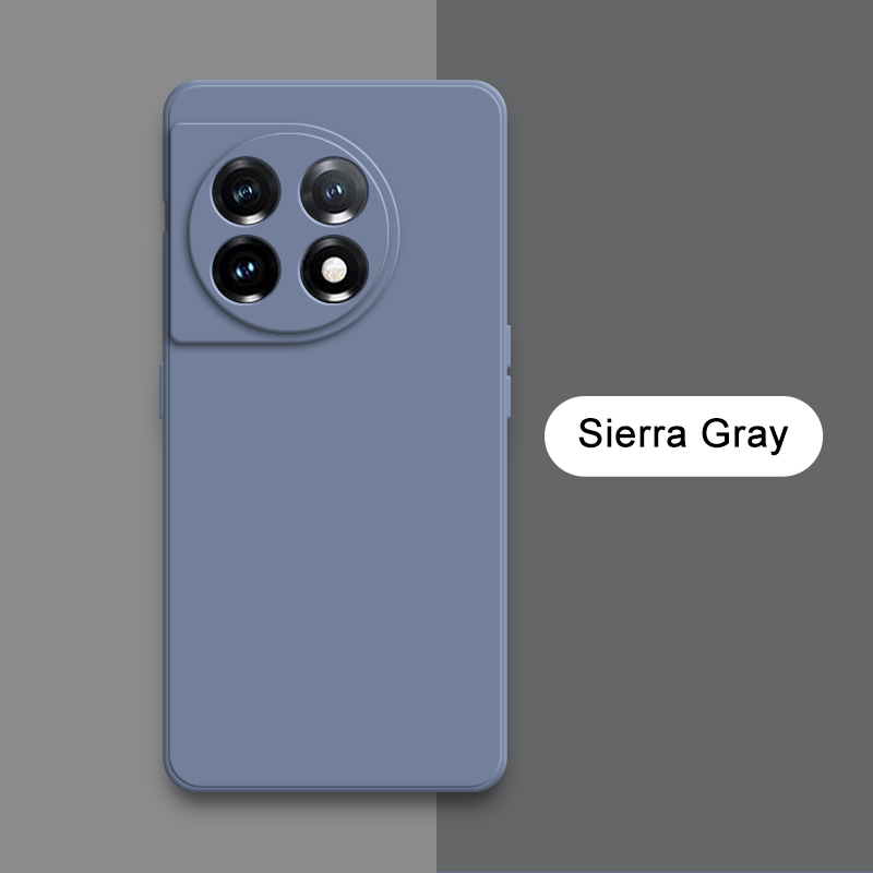 Oryginalne kwadratowe etui na telefon z płynnego silikonu dla Oneplus 11 R 11R Miękka, odporna na wstrząsy osłona ochronna 360 Obudowa mobilna Oneplus11: Mikrofibra / SZARY