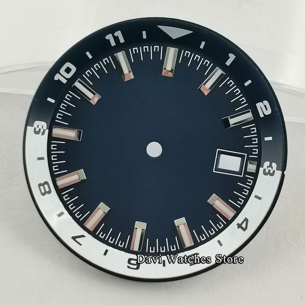 36.5mm Sterile Watch Dial Green Luminous Black/White/Blue Dial Fit NH35 NH35A automatic movement