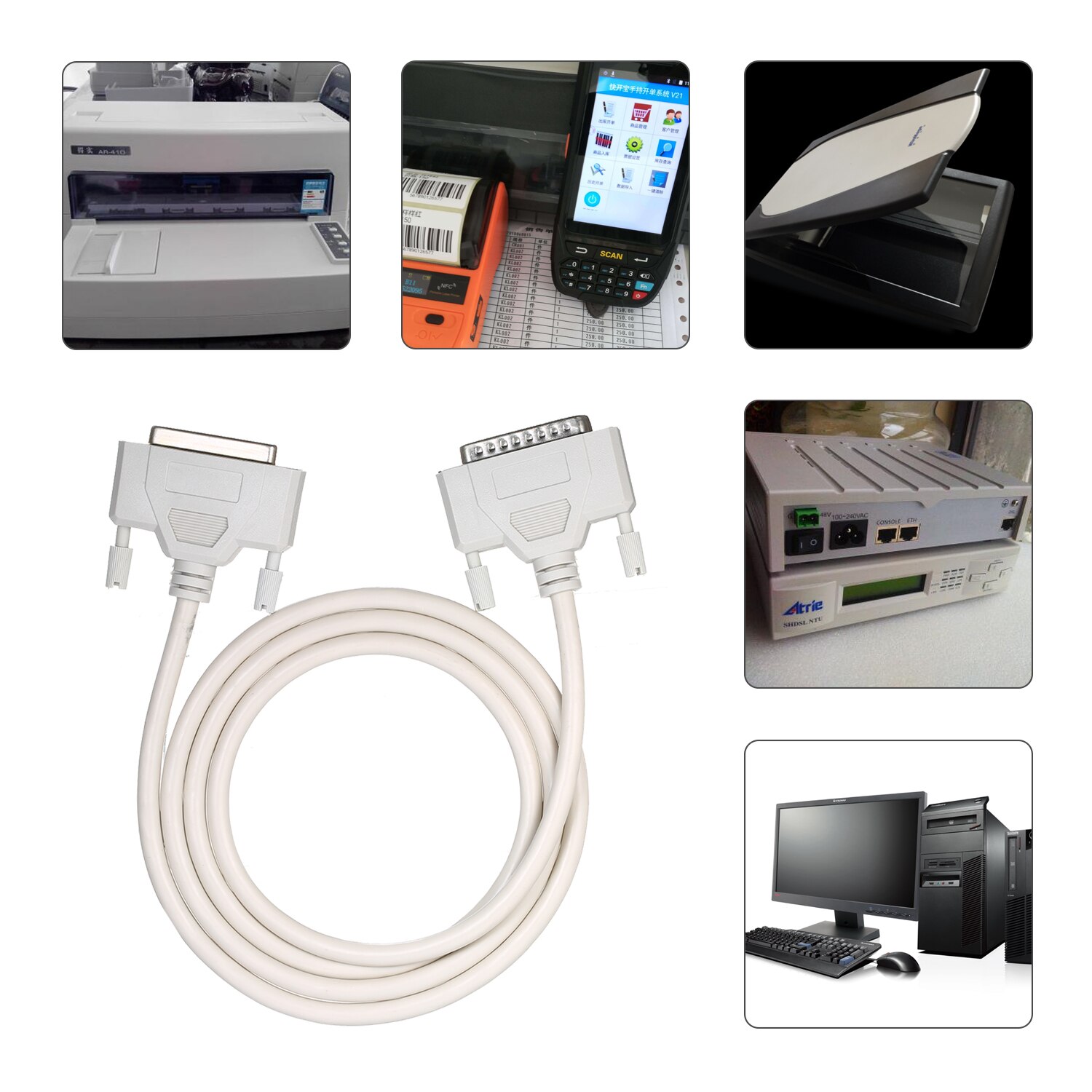 25Pin DB25 Printer Extending Cable Parallel Male to Female LPT Printer DB25 M-F Cable 1.4M Computer Printer Extending Cable