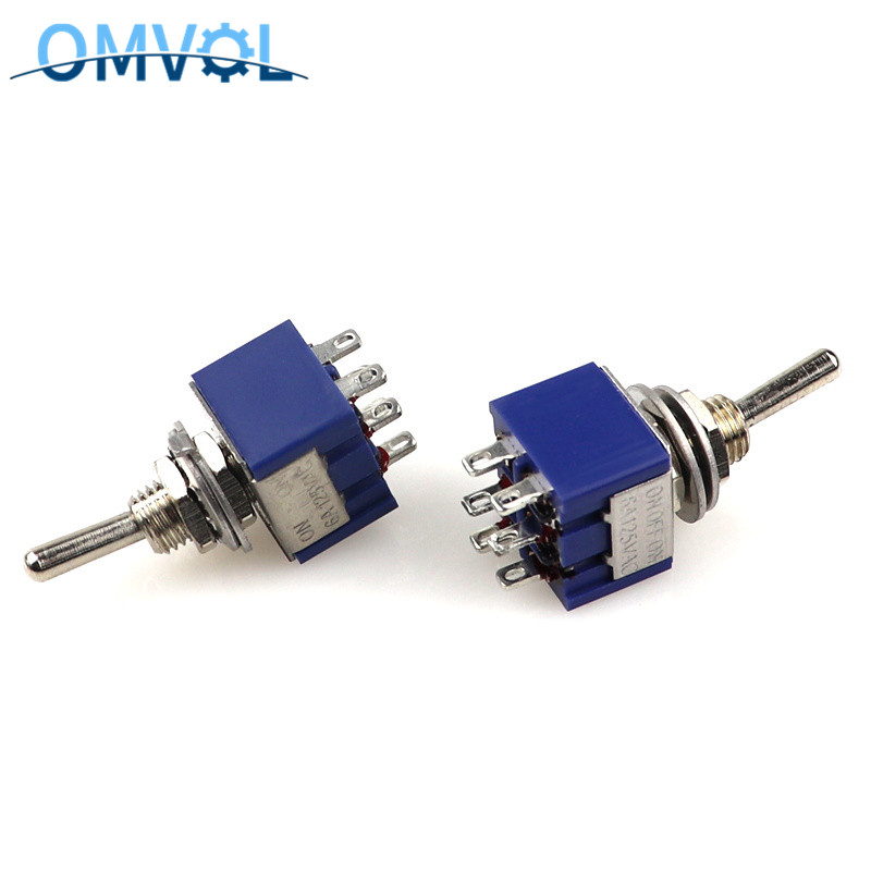 MTS-202 ON-ON 6 pines interruptor de palanca en miniatura 6mm Tamaño de montaje MTS-203 ON-OFF-ON