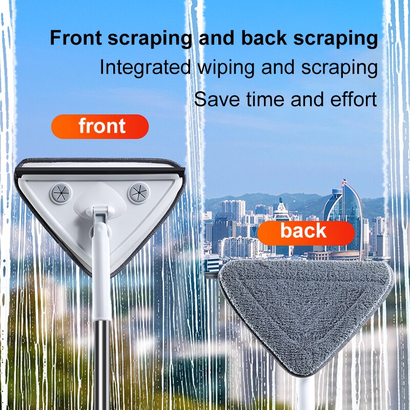 Joybos Telescopic High-rise Window Cleaner 360°Rotating Adjustable Home Window Wiper Glass Cleaning Brush Tool Household Tool