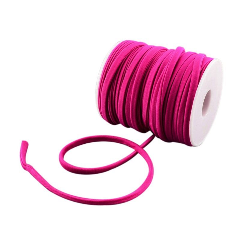20M/Roll 5Mm Zachte Tiny Nylon Koord Draad Voor Armbanden Choker Diy Sieraden Craft U90A: Hot Pink